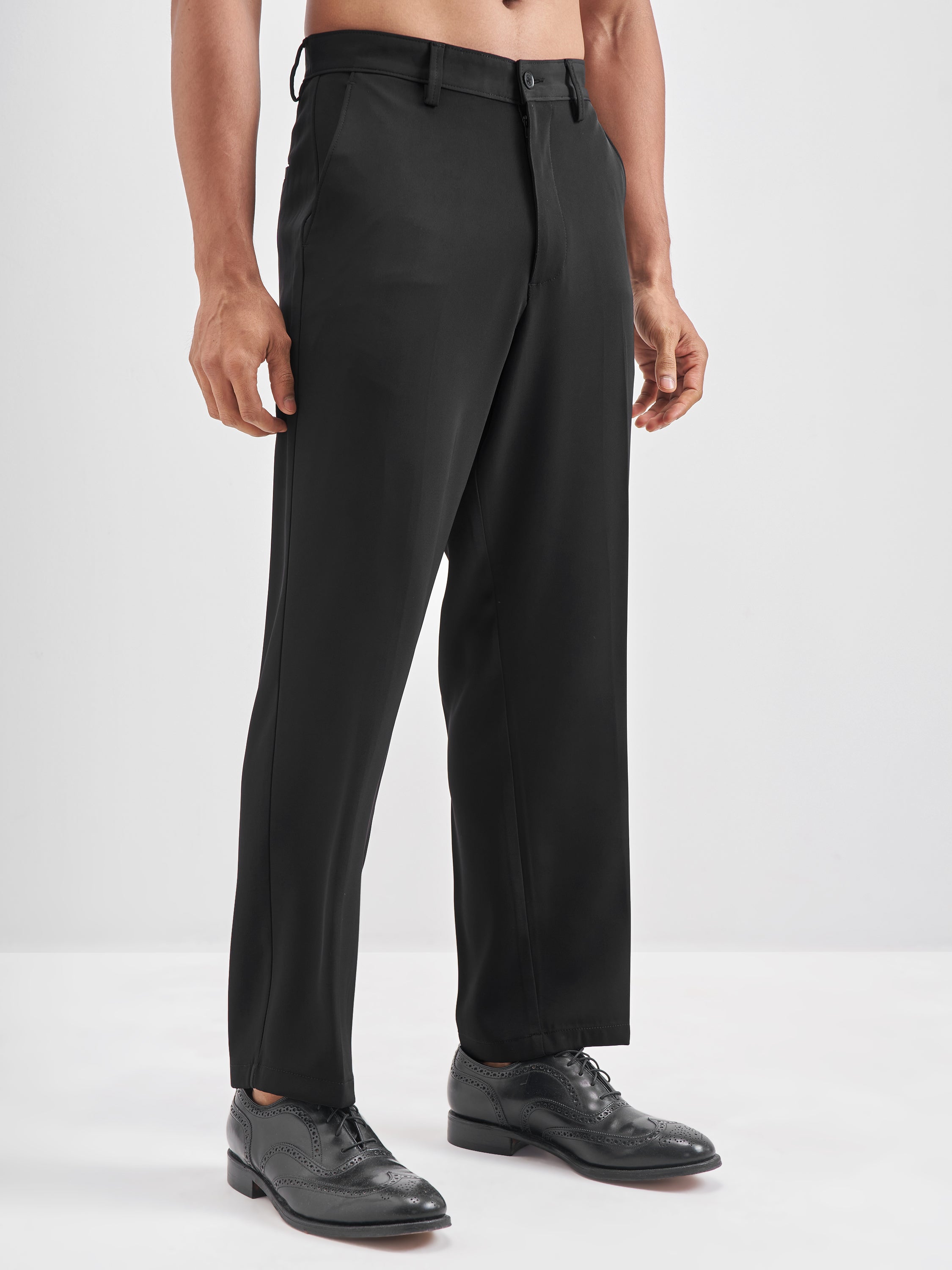 Highlander Men Black Solid Regular Trouser - Black - Image 6