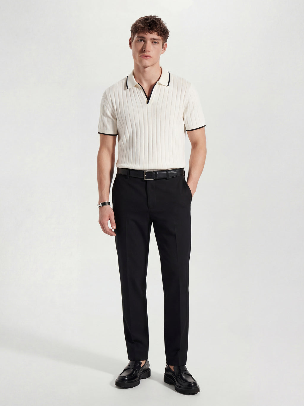 Highlander Men Black Slim Fit Solid Formal Trouser - Black - Image 2