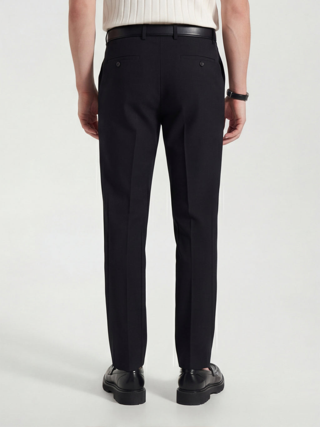 Highlander Men Black Slim Fit Solid Formal Trouser - Black - Image 3