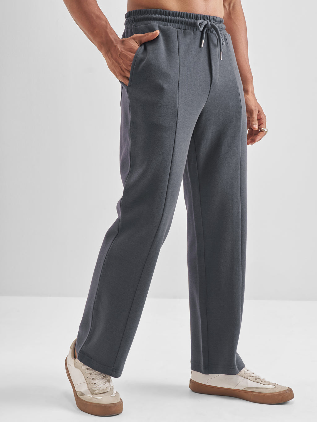 Highlander Men Grey Relaxed Fit Solid Regular Trouser - Grey - Image 6