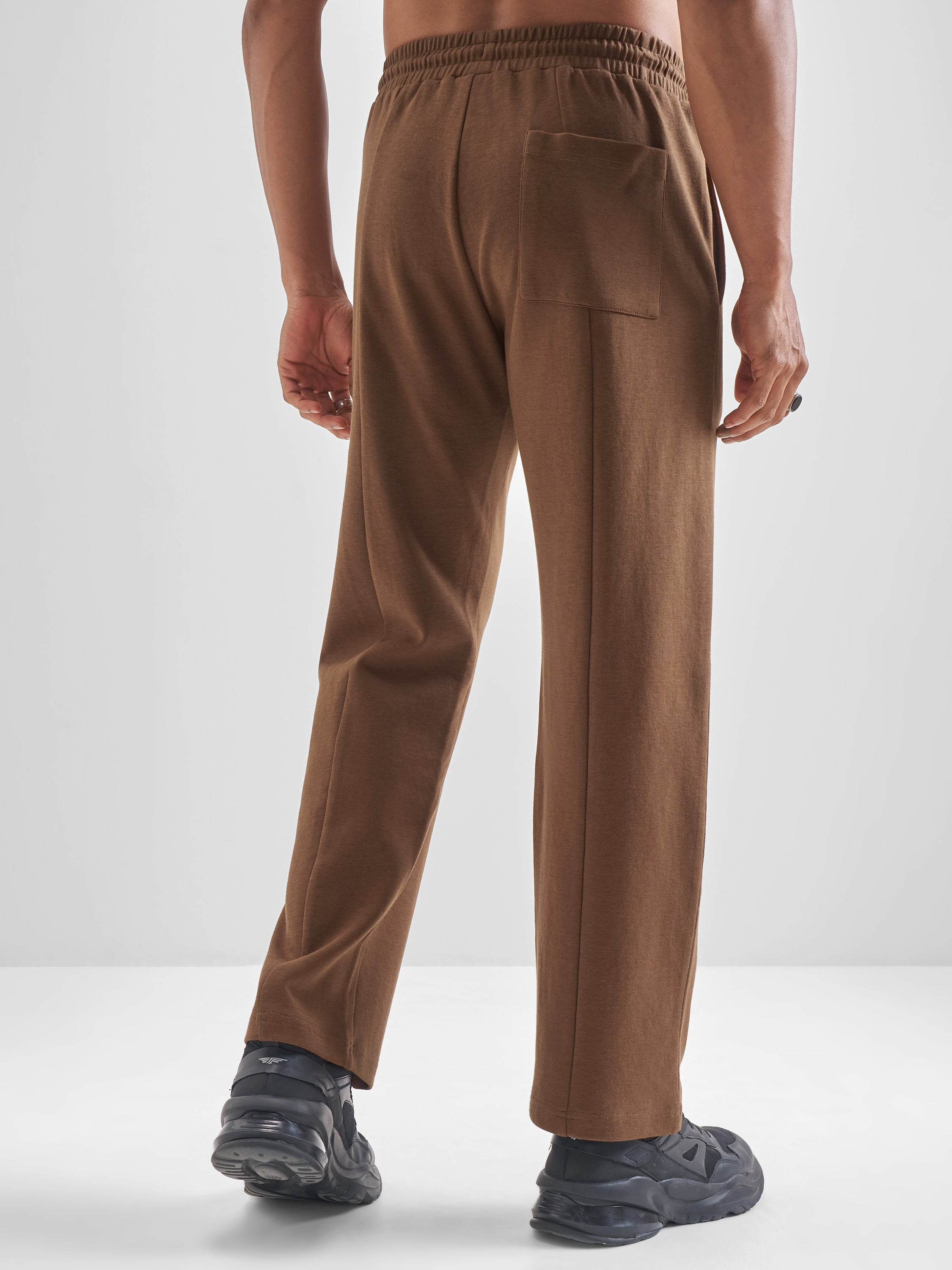 Highlander Men Brown Relaxed Fit Solid Regular Trouser - Brown - Image 3