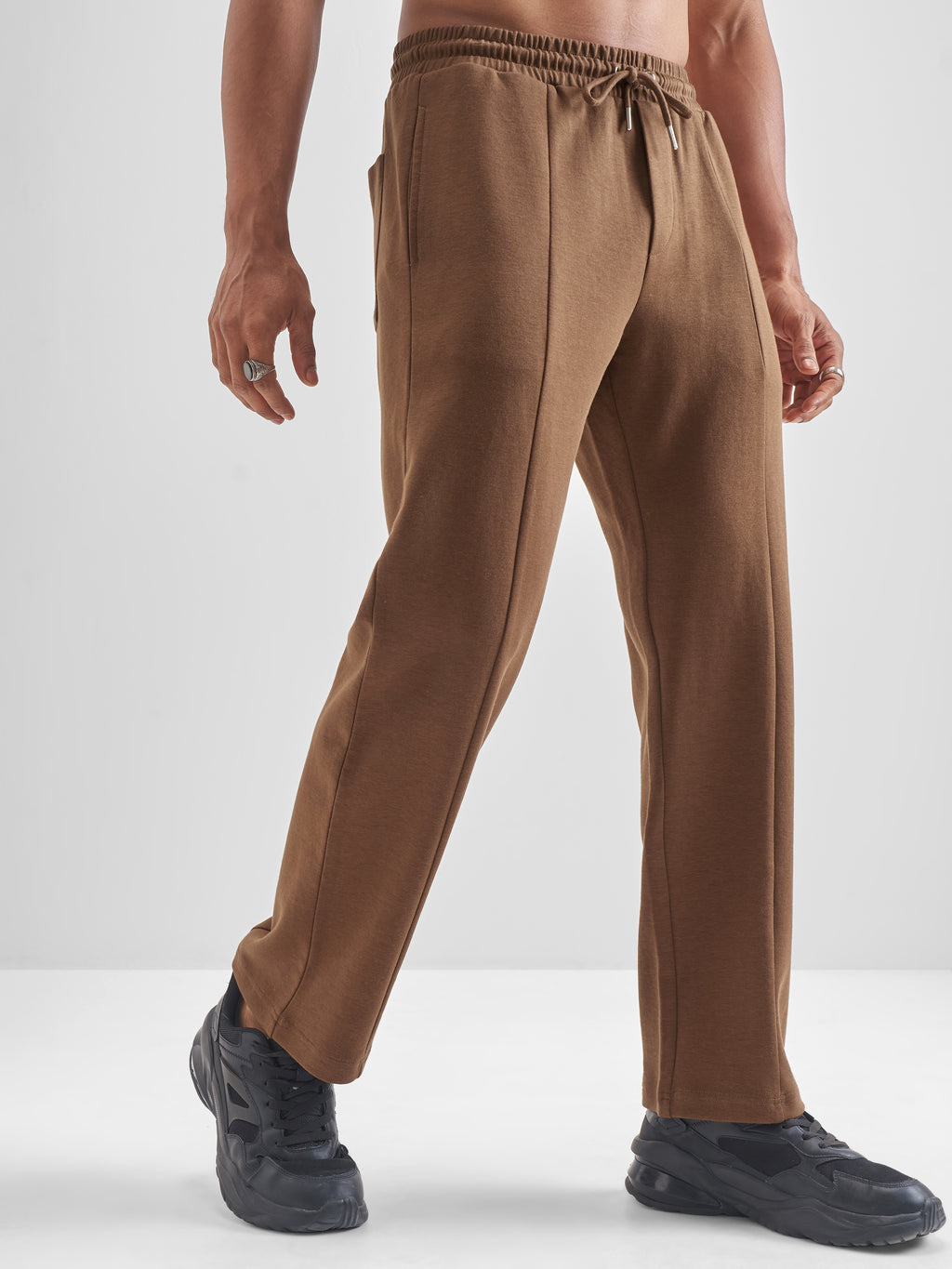 Highlander Men Brown Relaxed Fit Solid Regular Trouser - Brown - Image 6