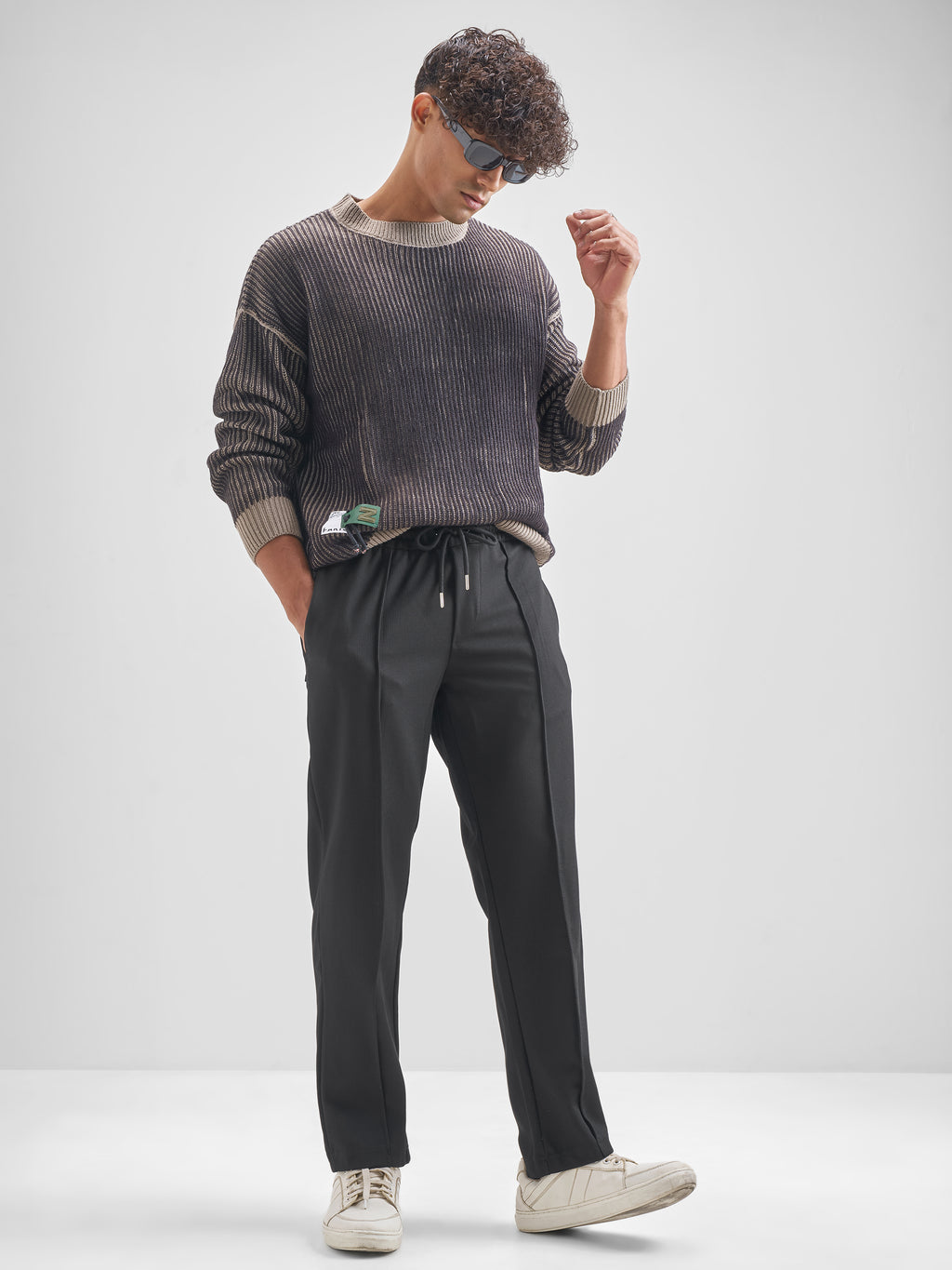 Highlander Men Black Relaxed Fit Solid Regular Trouser - Black - Image 2