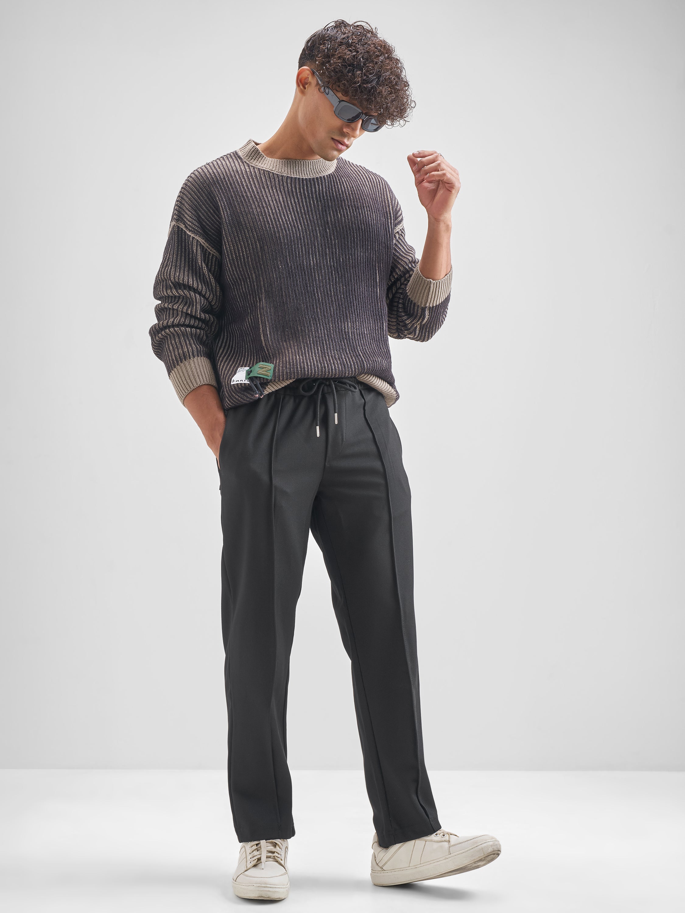 Highlander Men Black Relaxed Fit Solid Regular Trouser - Black - Image 2