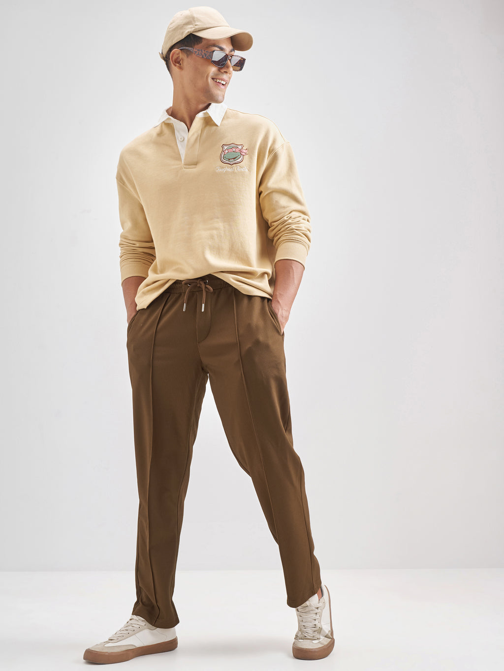 Highlander Men Brown Relaxed Fit Solid Regular Trouser - Brown - Image 2