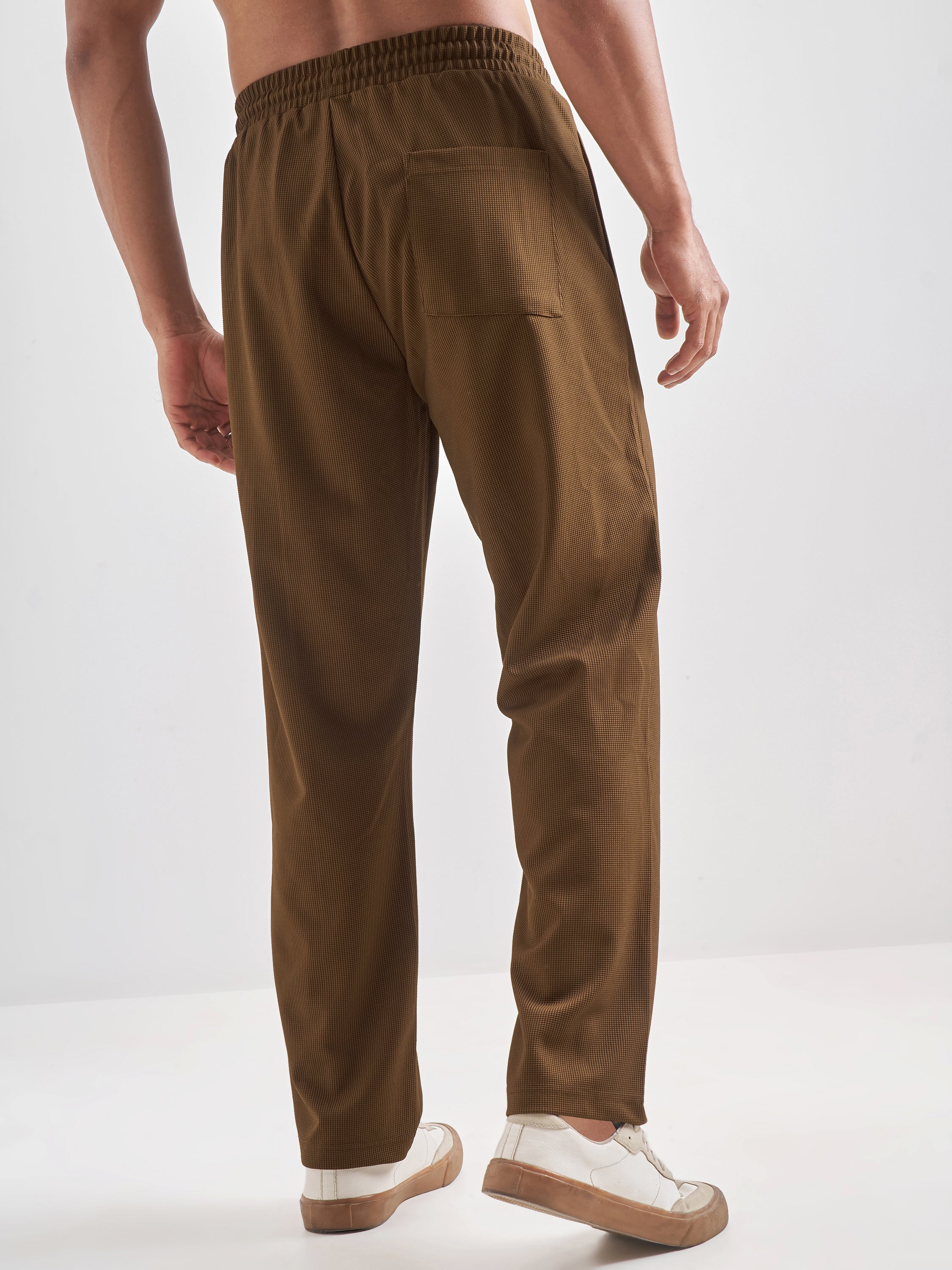 Highlander Men Brown Relaxed Fit Solid Regular Trouser - Brown - Image 3