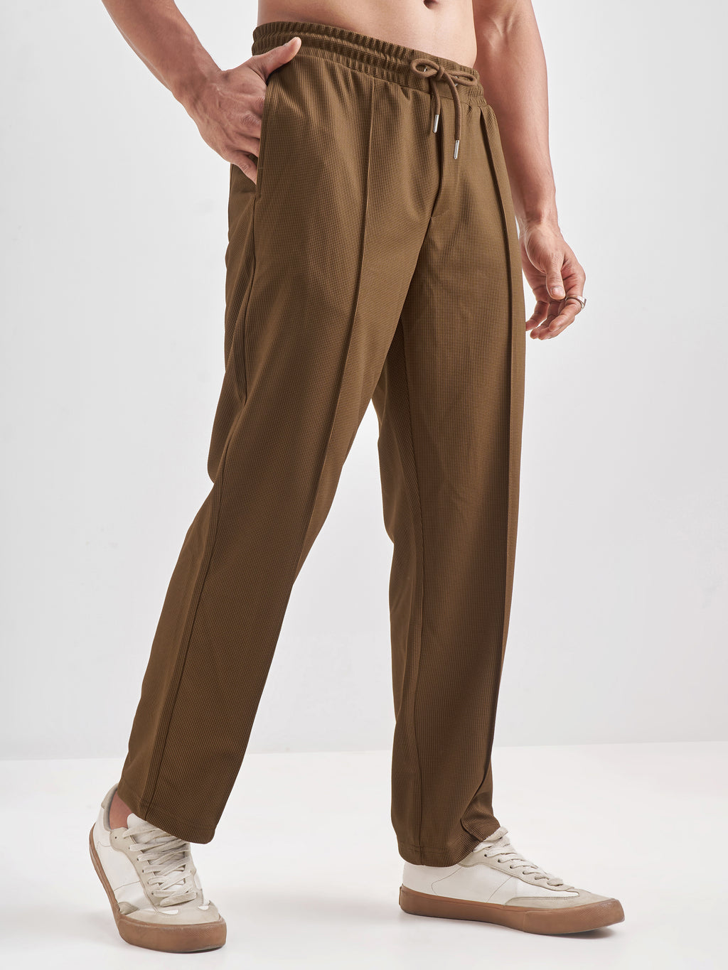 Highlander Men Brown Relaxed Fit Solid Regular Trouser - Brown - Image 6