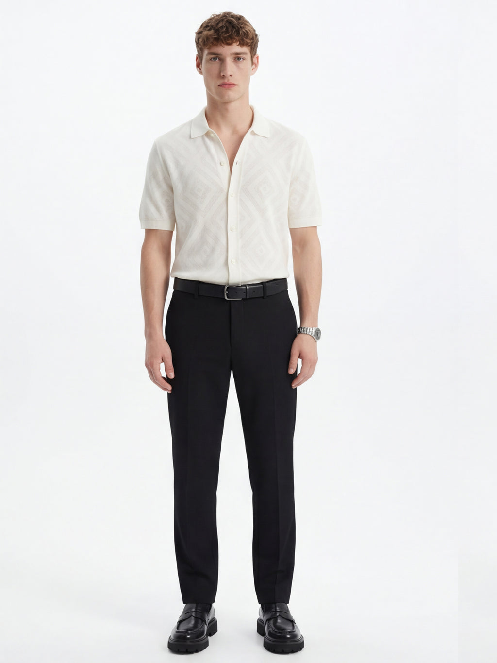 Highlander Men Black Slim Fit Solid Formal Trouser - Black - Image 2