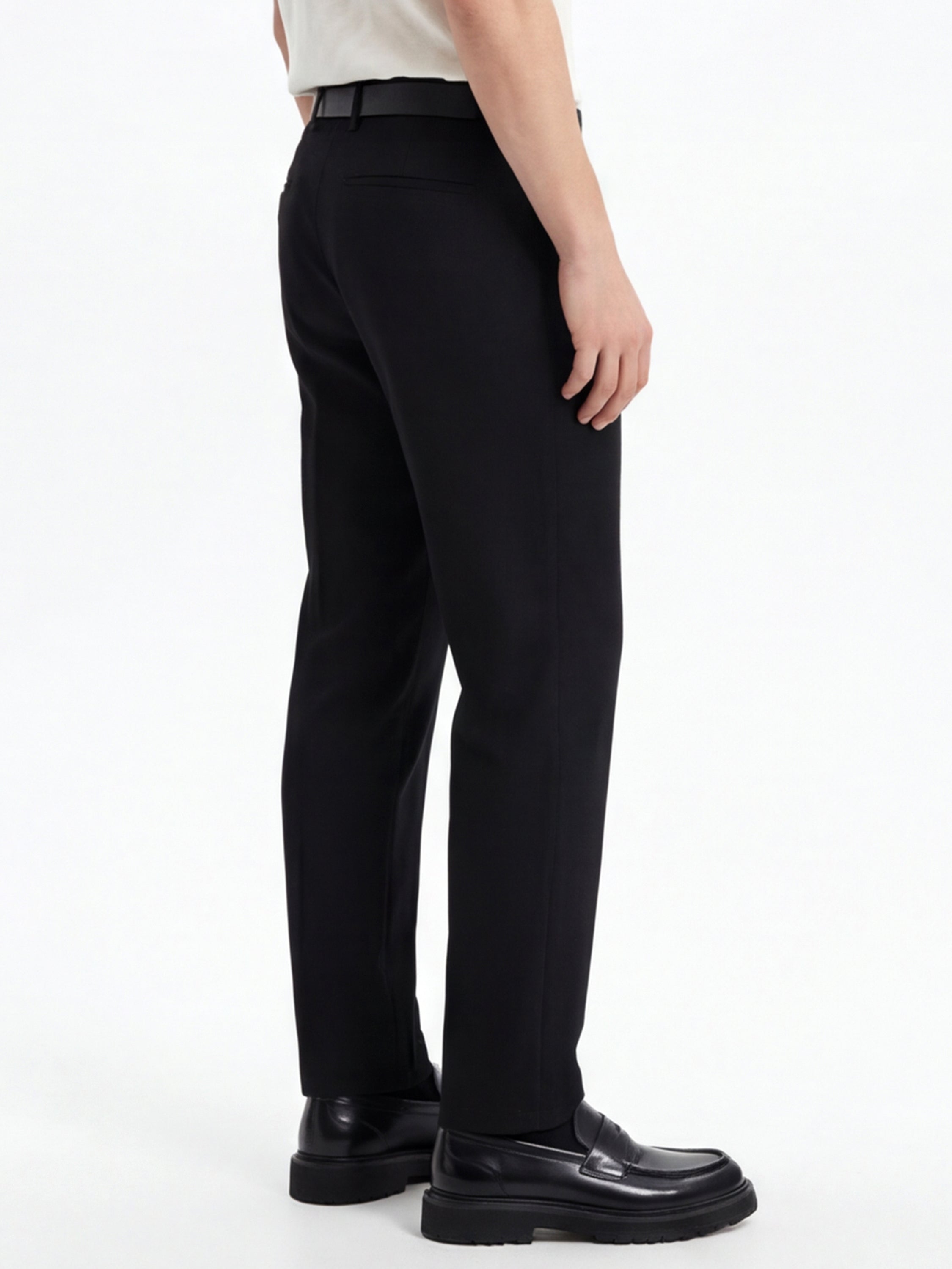Highlander Men Black Slim Fit Solid Formal Trouser - Black - Image 5