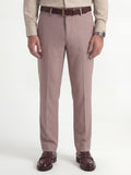 Highlander Men Mauve Slim Fit Solid Formal Trouser - Mauve - Image 1
