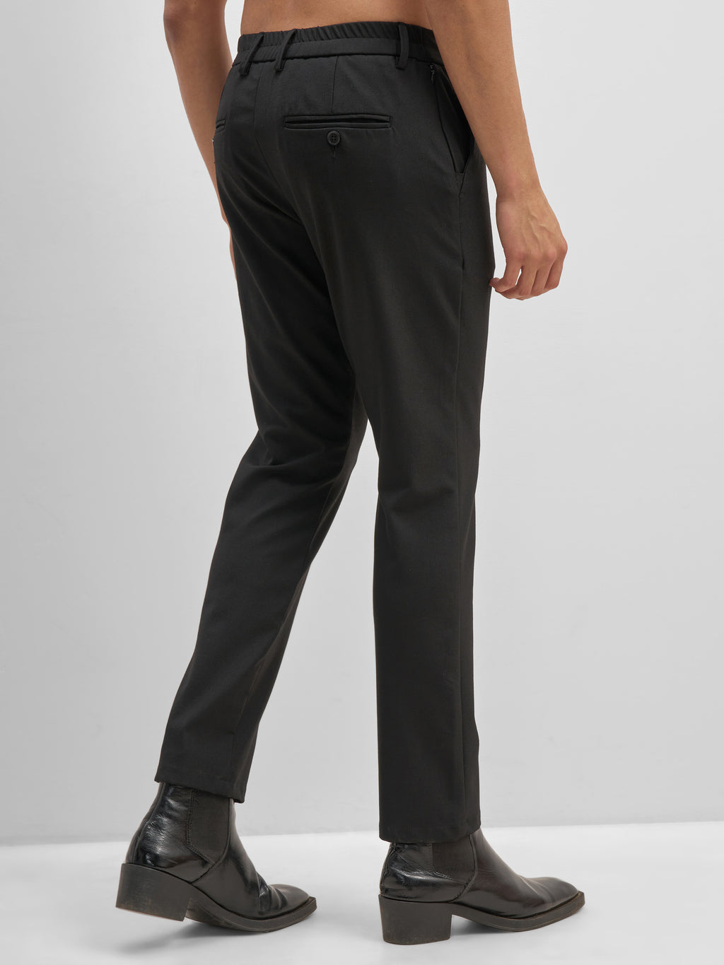 Highlander Men Black Relaxed Fit Solid Formal Trouser - Black - Image 3