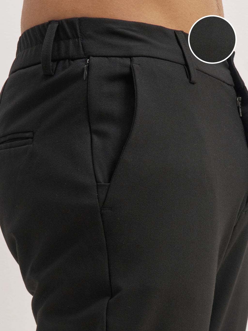 Highlander Men Black Relaxed Fit Solid Formal Trouser - Black - Image 5