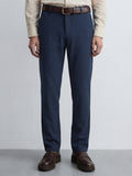 Highlander Men Navy Blue Relaxed Fit Solid Formal Trouser - Navy Blue - Image 1