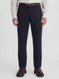 Highlander Men Navy Blue Slim Fit Solid Formal Trouser - Navy Blue - Image 1