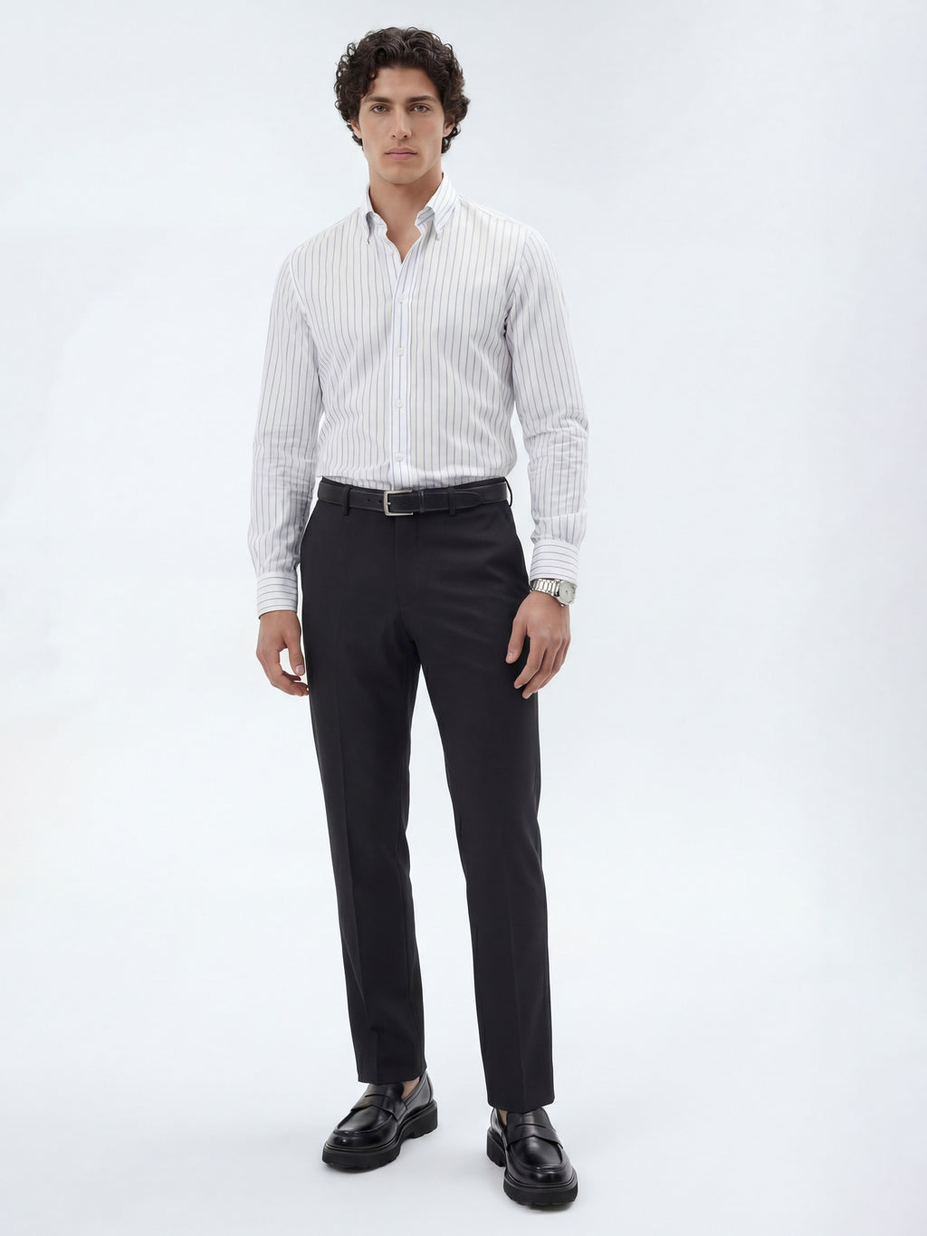Highlander Men Black Slim Fit Solid Formal Trouser - Black - Image 2