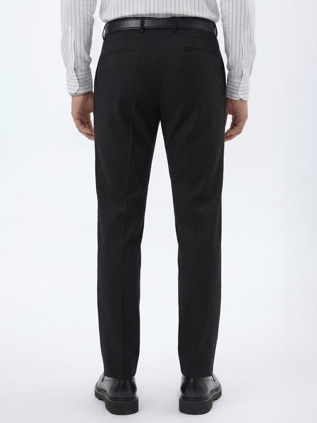 Highlander Men Black Slim Fit Solid Formal Trouser - Black - Image 3