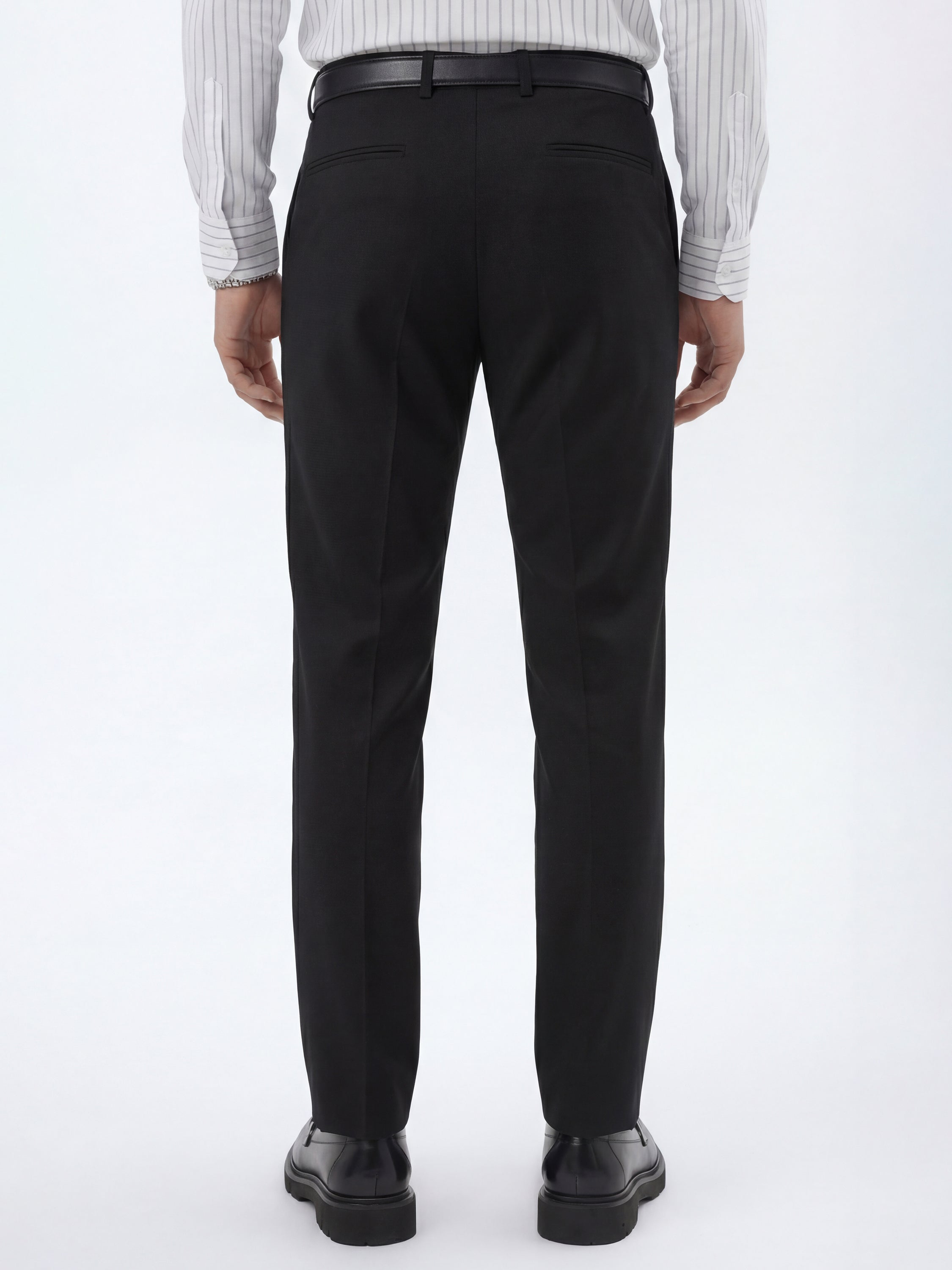 Highlander Men Black Slim Fit Solid Formal Trouser - Black - Image 3