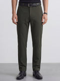 Highlander Men Olive Slim Fit Solid Formal Trouser - Olive - Image 1