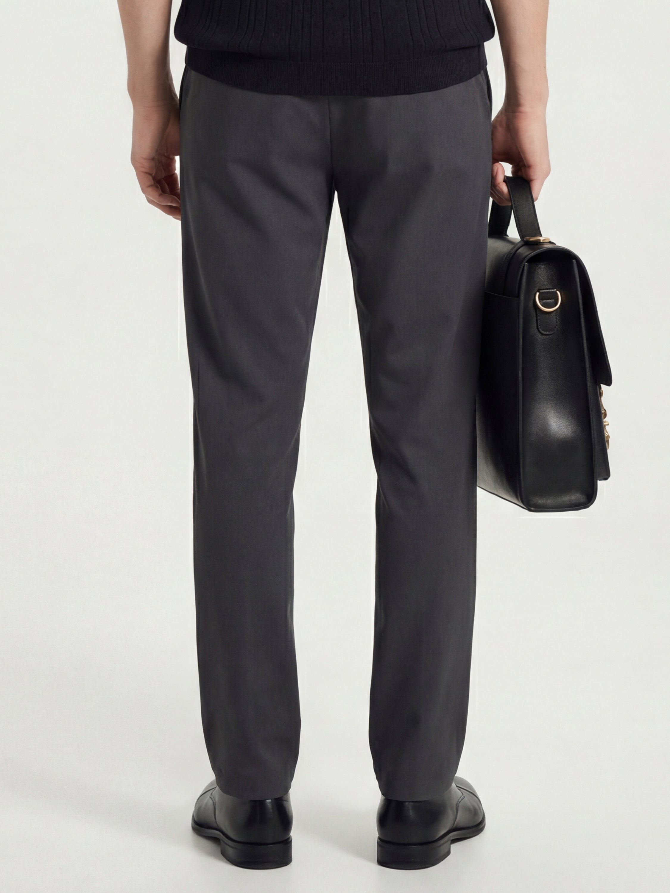 Highlander Men Grey Slim Fit Solid Formal Trouser - Grey - Image 3