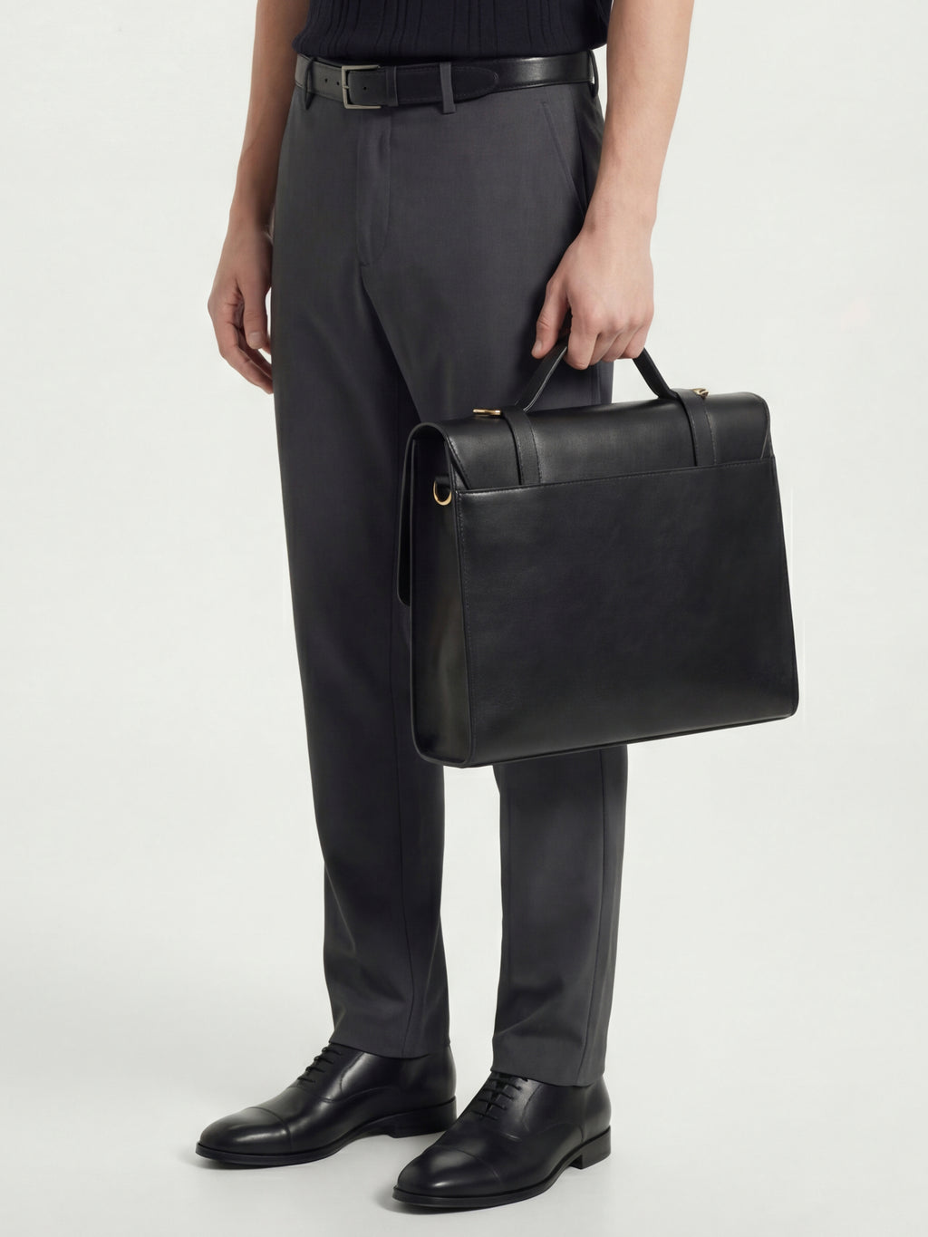 Highlander Men Grey Slim Fit Solid Formal Trouser - Grey - Image 4