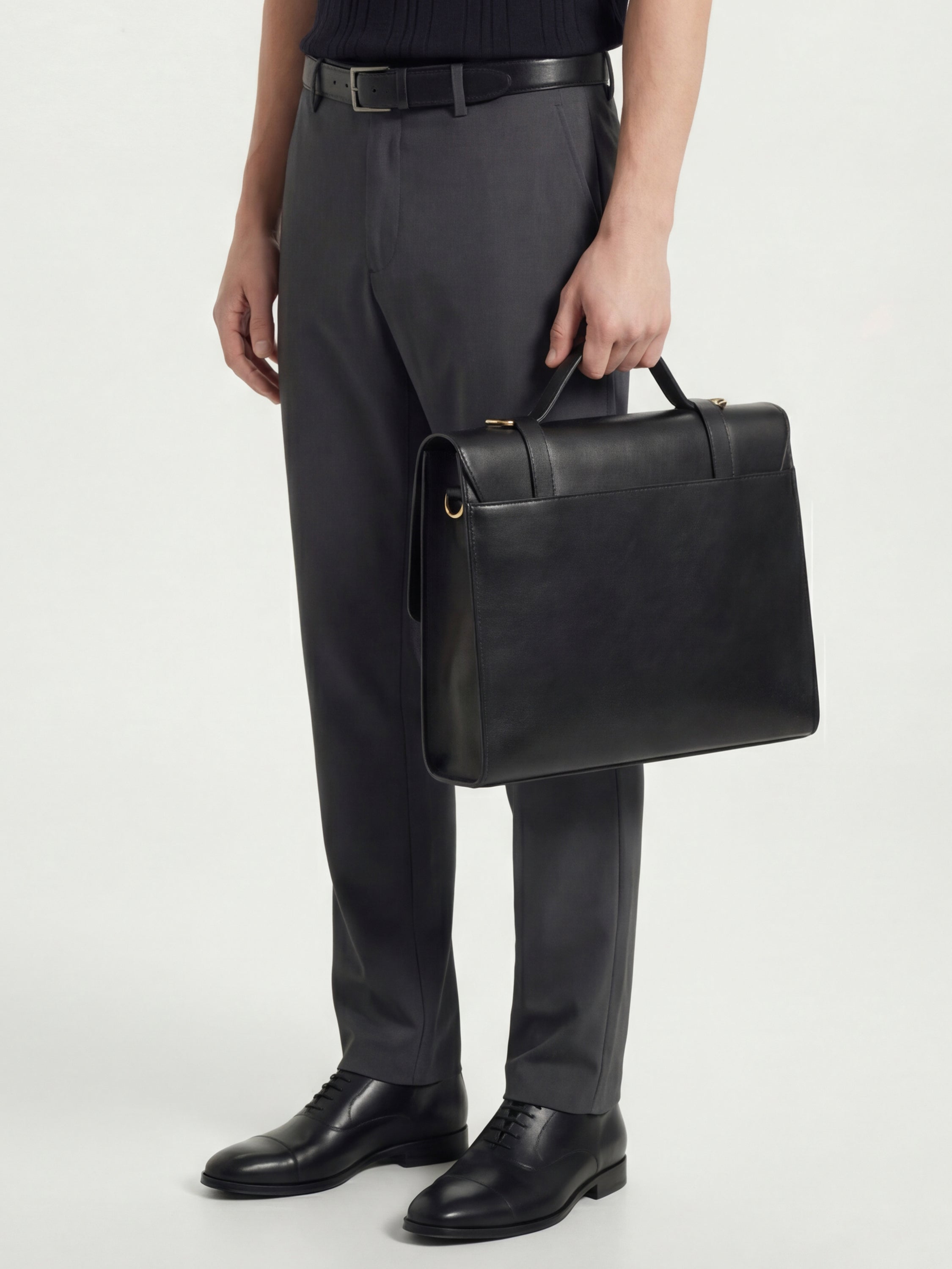 Highlander Men Grey Slim Fit Solid Formal Trouser - Grey - Image 4