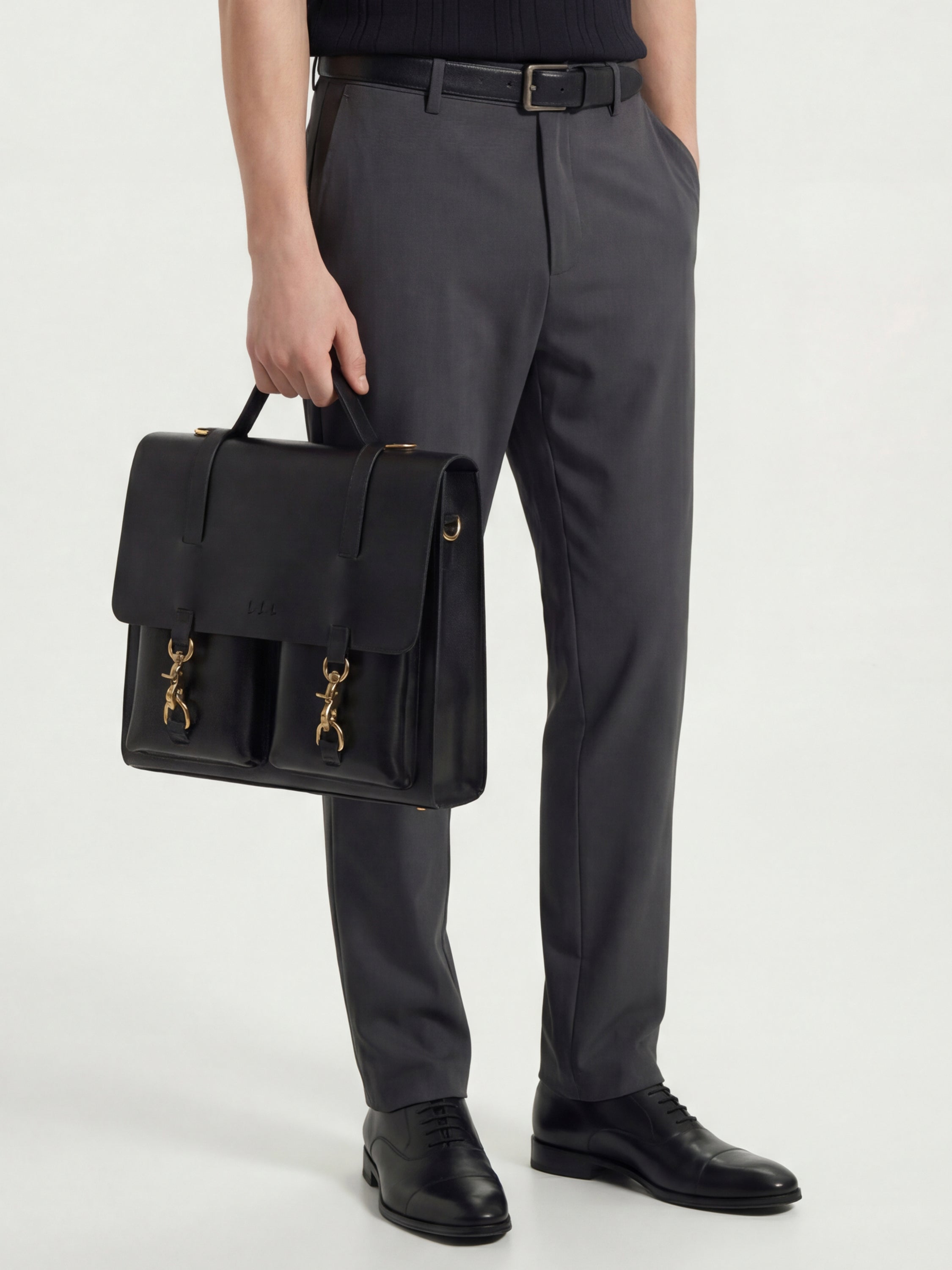 Highlander Men Grey Slim Fit Solid Formal Trouser - Grey - Image 6