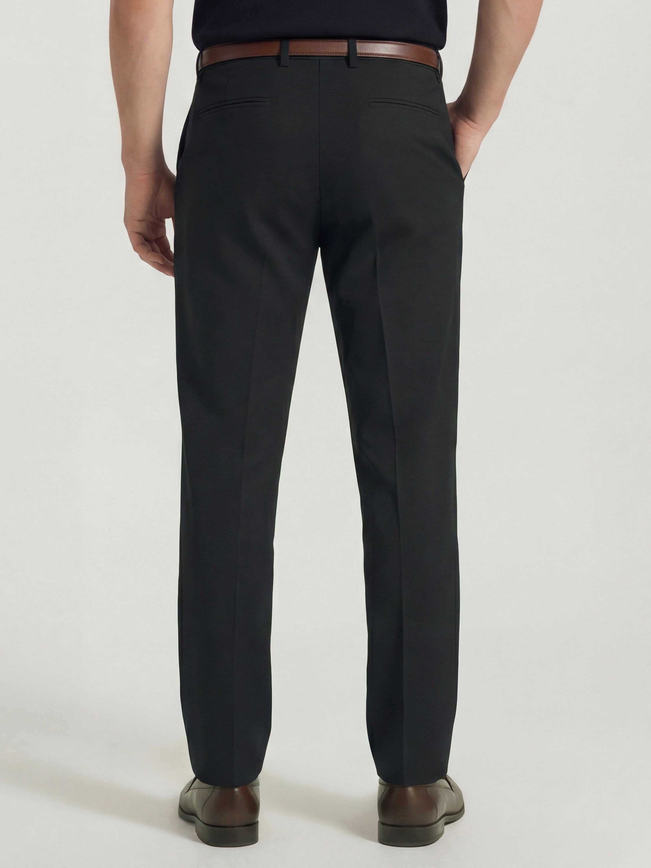 Highlander Men Charcoal Slim Fit Solid Formal Trouser - Charcoal - Image 3