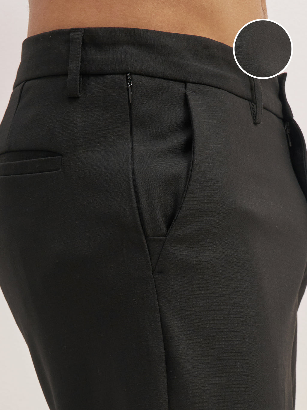 Highlander Men Black Slim Fit Solid Formal Trouser - Black - Image 5