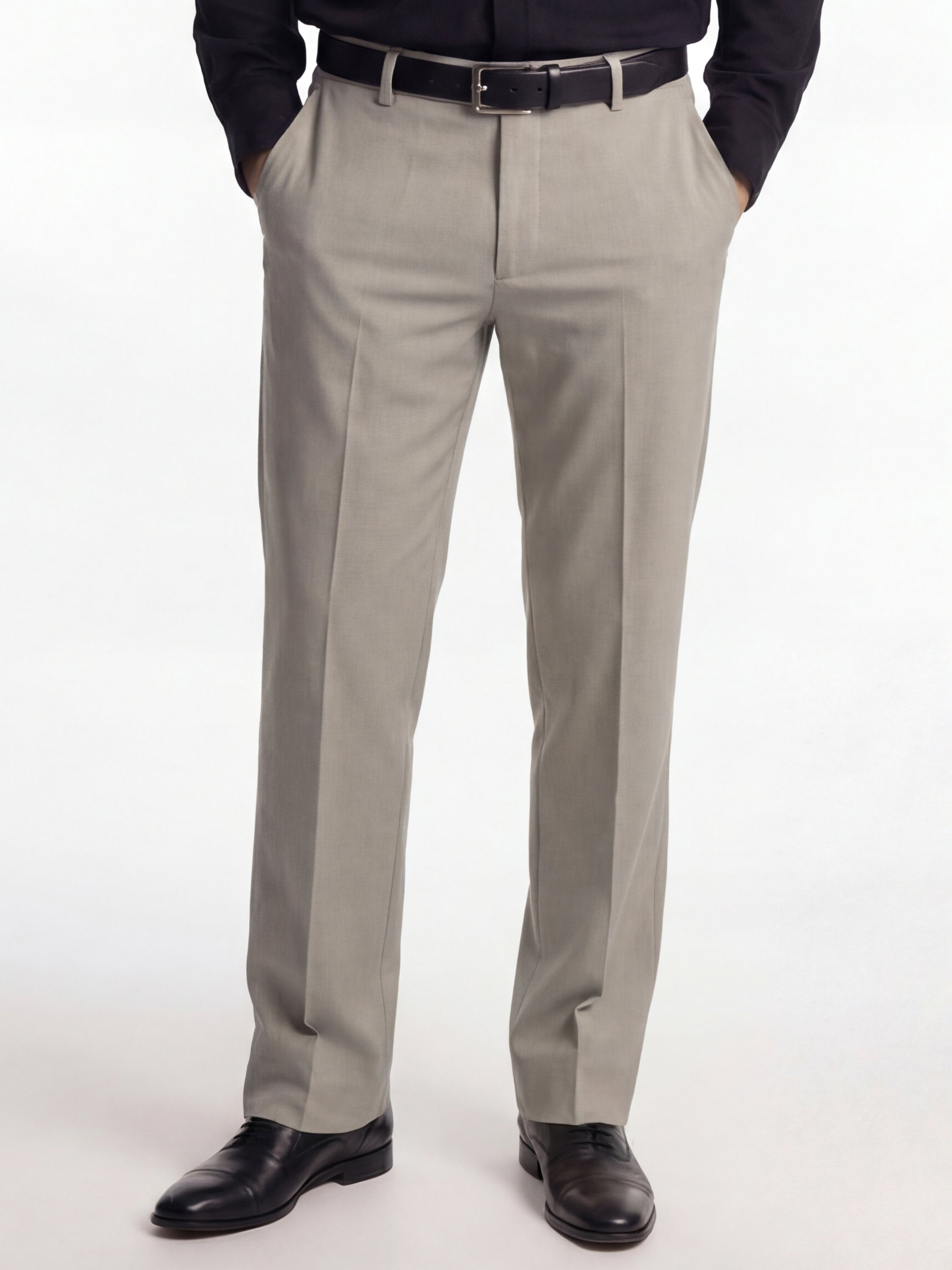 Highlander Men Beige Slim Fit Solid Formal Trouser - Beige - Image 1