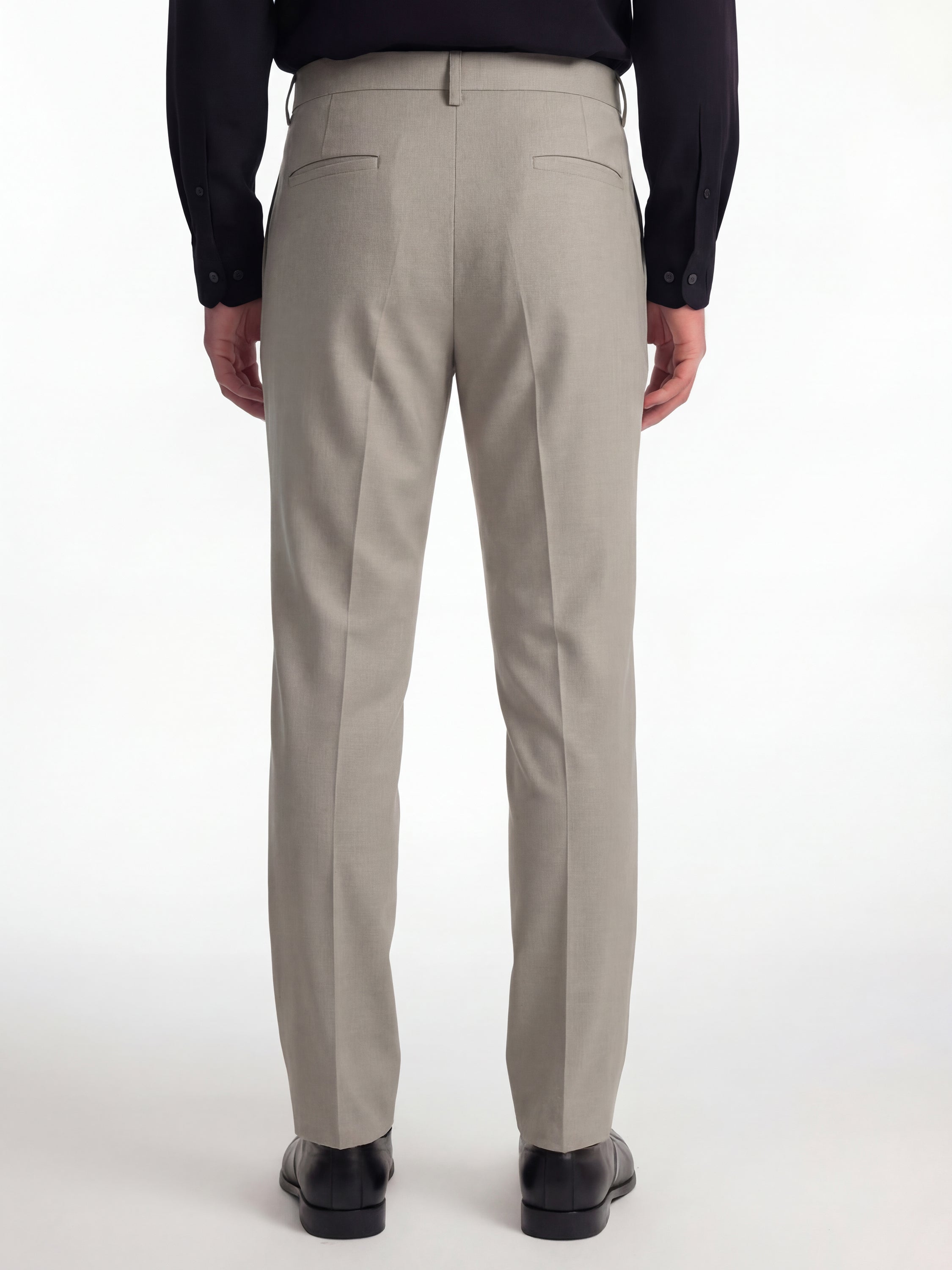 Highlander Men Beige Slim Fit Solid Formal Trouser - Beige - Image 3