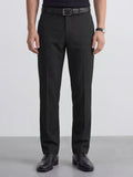Highlander Men Black Slim Fit Solid Formal Trouser - Black - Image 1