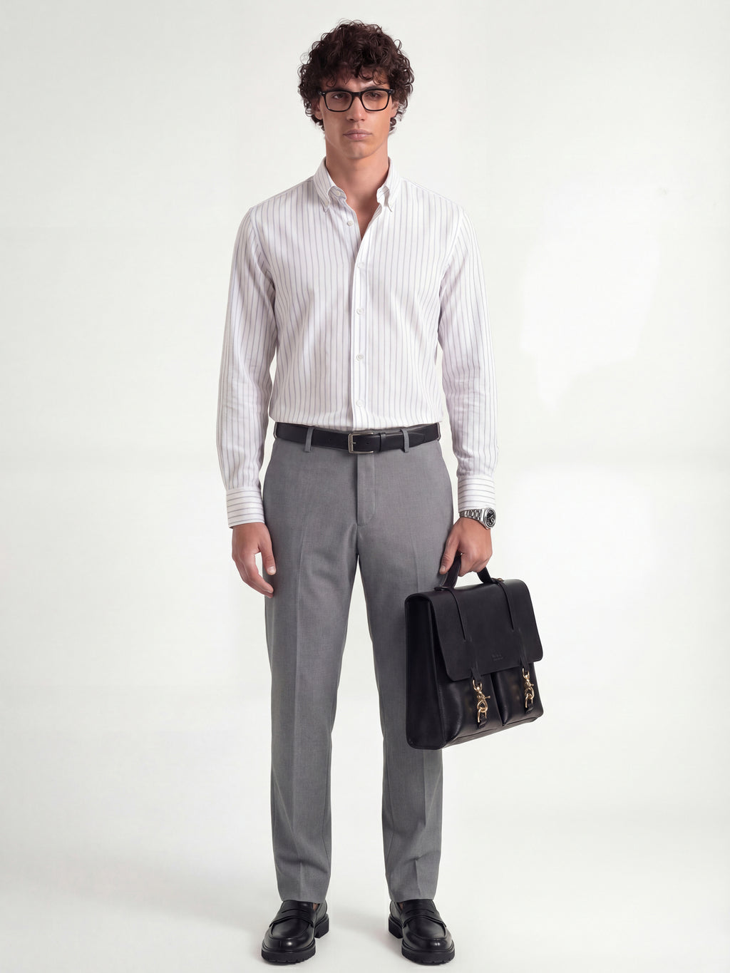 Highlander Men Grey Slim Fit Solid Formal Trouser - Grey - Image 2