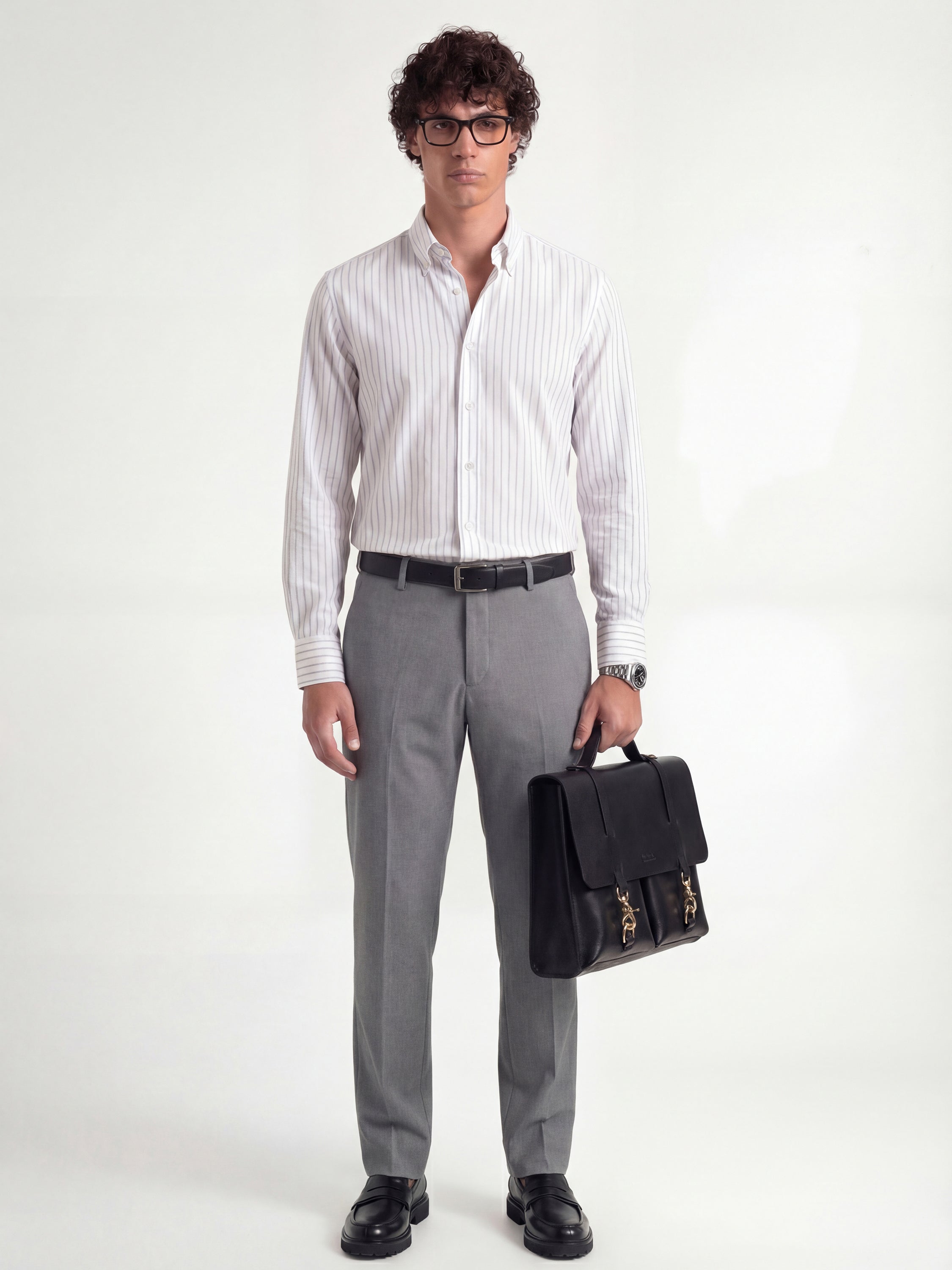 Highlander Men Grey Slim Fit Solid Formal Trouser - Grey - Image 2