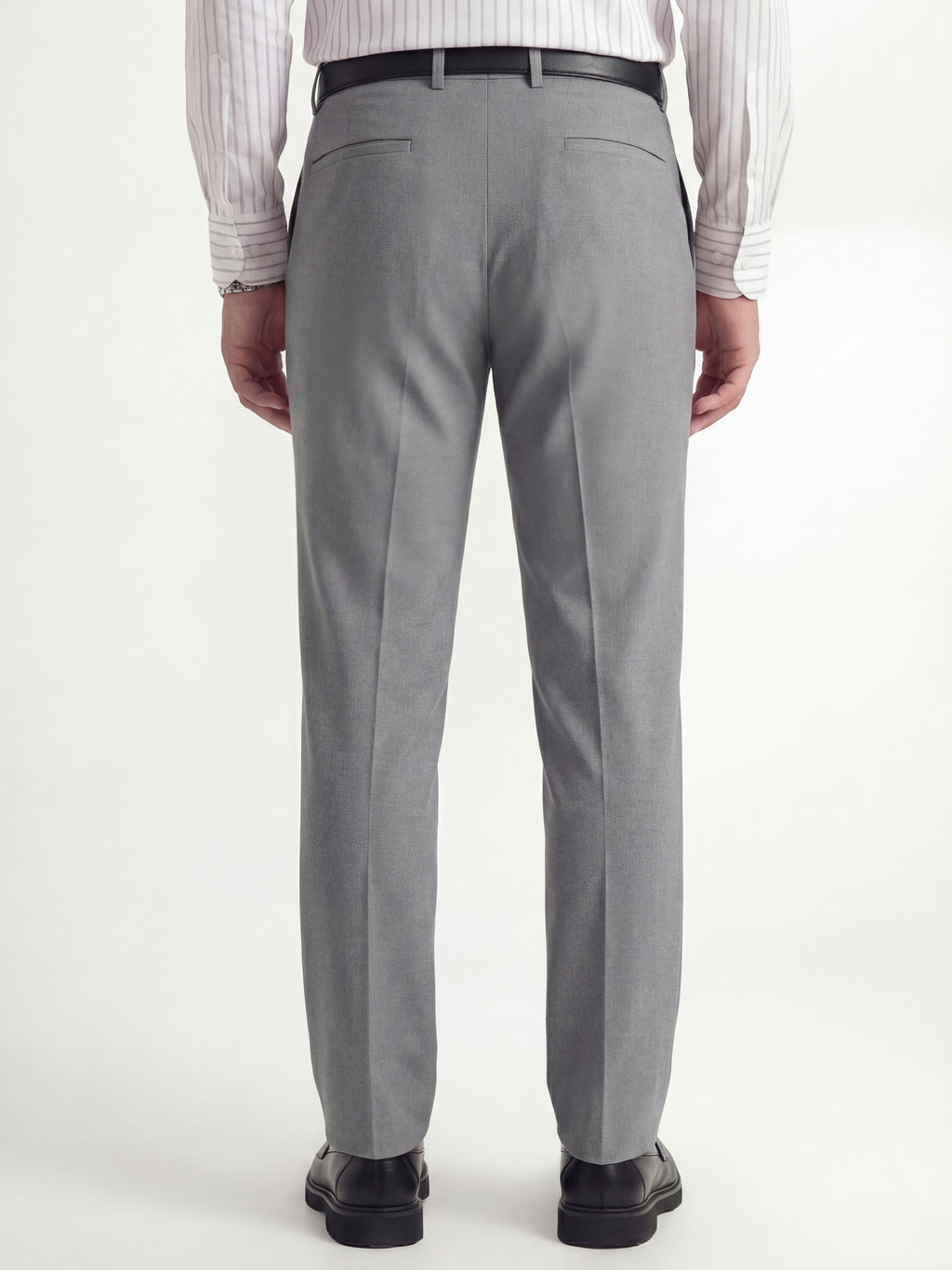 Highlander Men Grey Slim Fit Solid Formal Trouser - Grey - Image 3