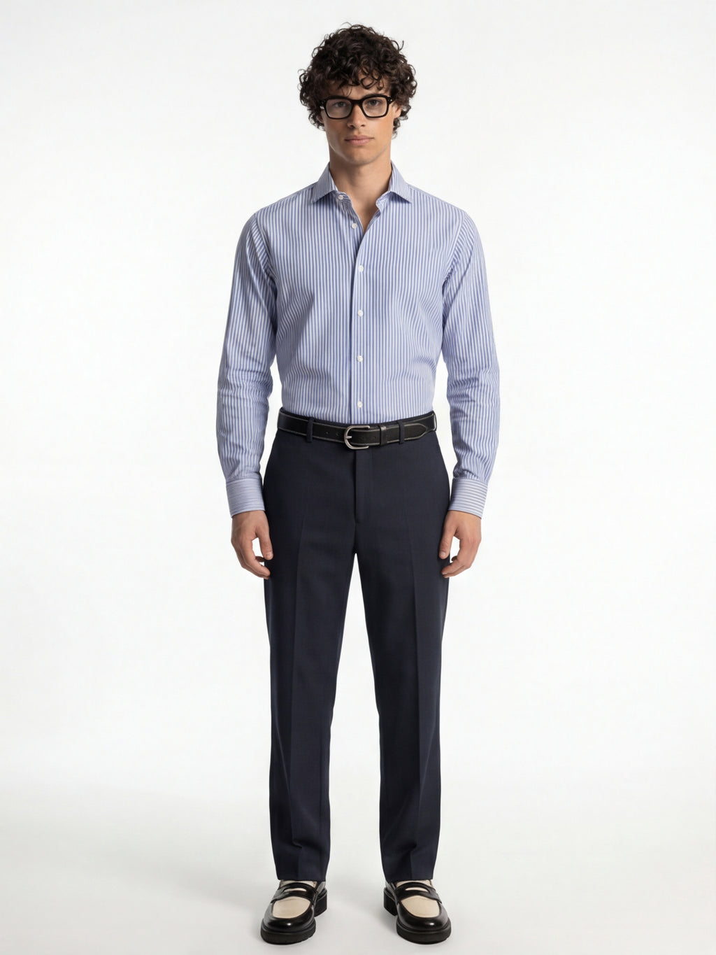 Highlander Men Navy Blue Slim Fit Solid Formal Trouser - Navy Blue - Image 2