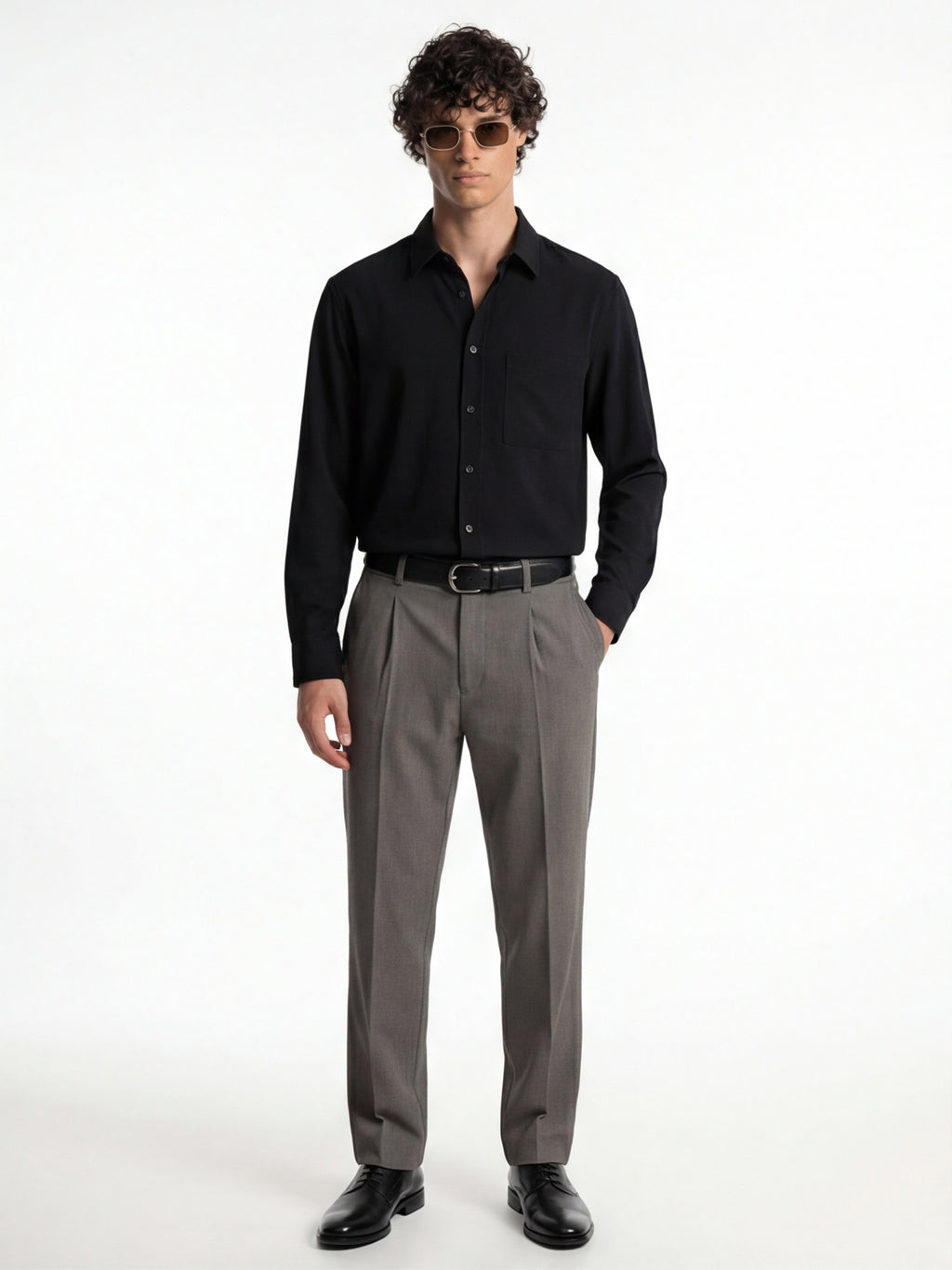 Highlander Men Grey Slim Fit Solid Formal Trouser - Grey - Image 2