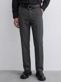 Highlander Men Charcoal Slim Fit Solid Formal Trouser - Charcoal - Image 1