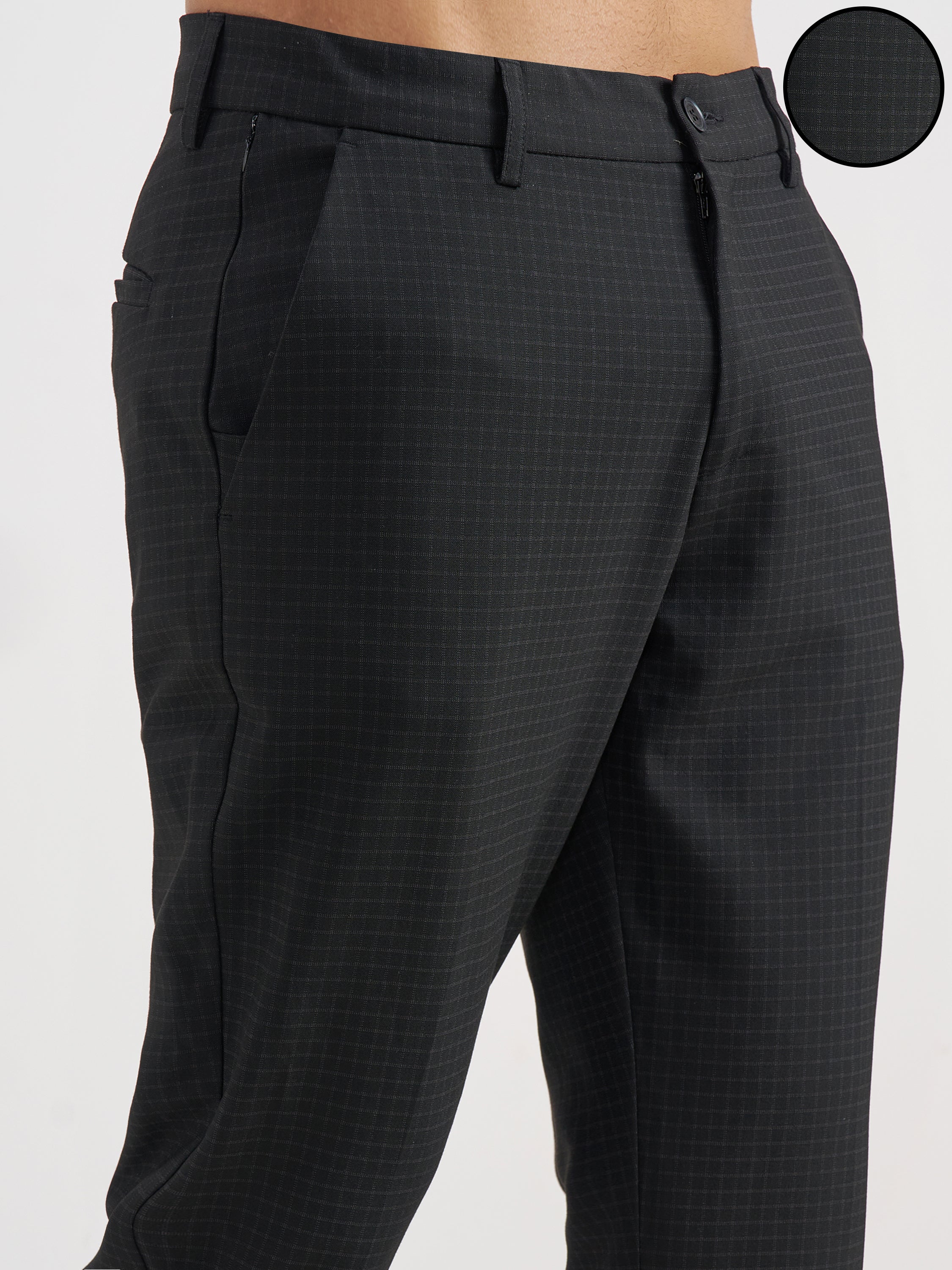 Highlander Men Brown Slim Fit Checked Regular Trouser - Brown - Image 5