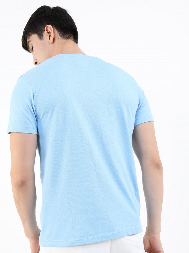 Highlander Men Airy Blue Printed Round Neck T-Shirt - Blue - Image 3