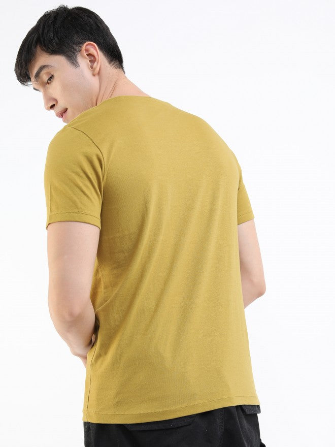 Highlander Men Ecru Olive Printed Round Neck T-Shirt - Olive - Image 3