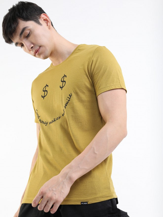 Highlander Men Ecru Olive Printed Round Neck T-Shirt - Olive - Image 4