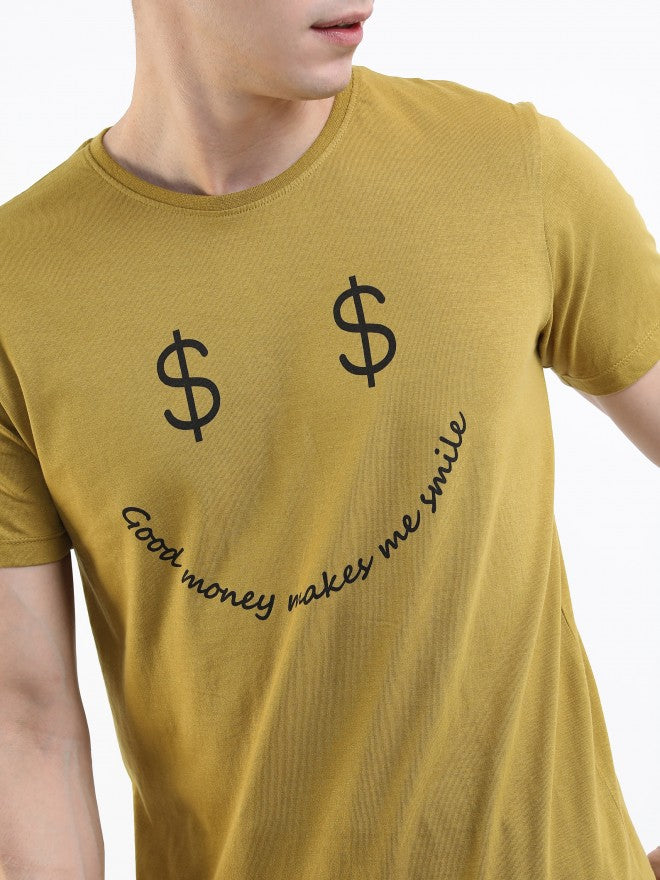 Highlander Men Ecru Olive Printed Round Neck T-Shirt - Olive - Image 5