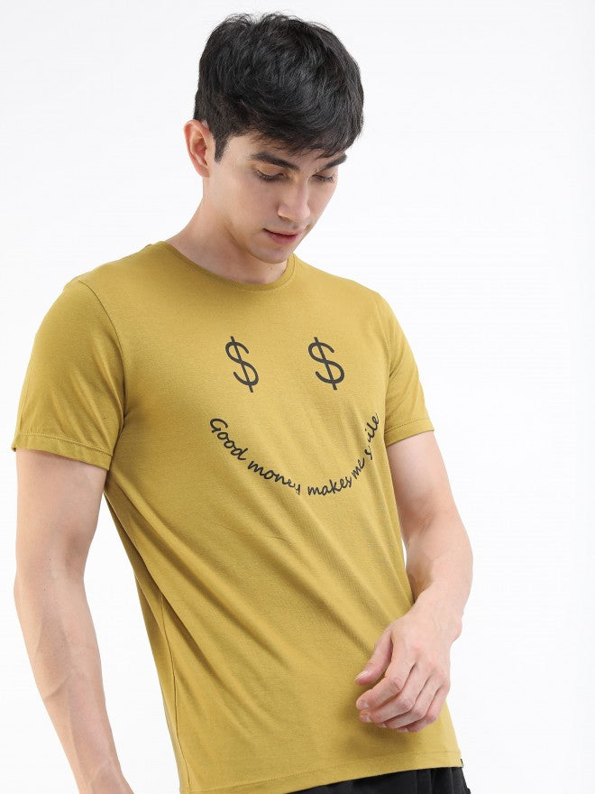 Highlander Men Ecru Olive Printed Round Neck T-Shirt - Olive - Image 6