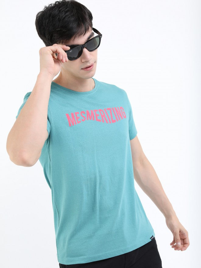 Highlander Men Teal. Printed Round Neck T-Shirt - Teal - Image 1