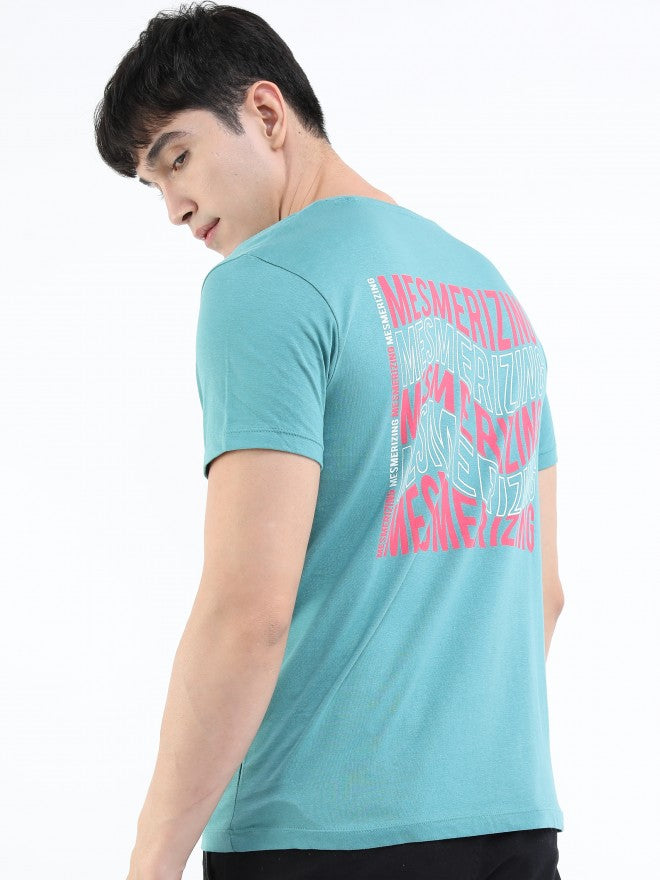 Highlander Men Teal. Printed Round Neck T-Shirt - Teal - Image 3
