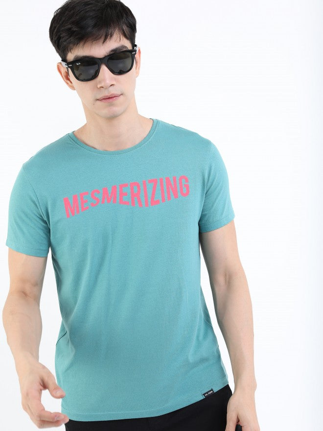 Highlander Men Teal. Printed Round Neck T-Shirt - Teal - Image 4