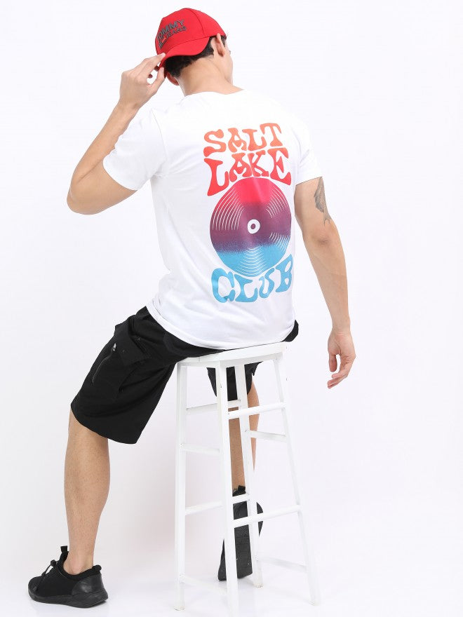 Highlander Men Bright White Printed Round Neck T-Shirt - White - Image 2