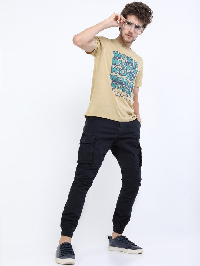 Highlander Men Beige Printed Round Neck T-Shirt - Beige - Image 2