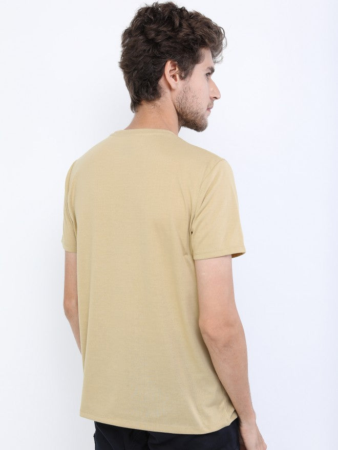 Highlander Men Beige Printed Round Neck T-Shirt - Beige - Image 3