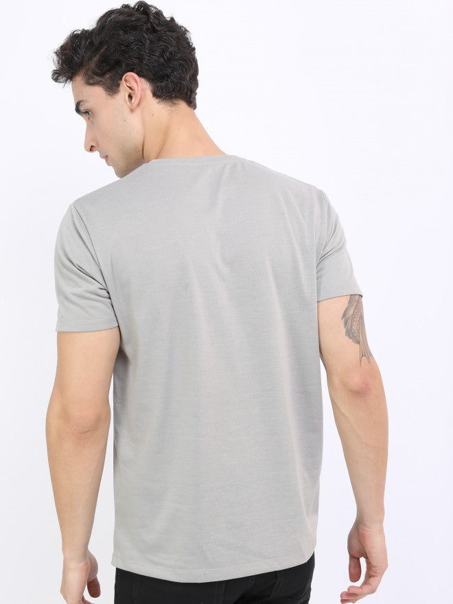 Highlander Men Grey Printed Round Neck T-Shirt - Grey - Image 3